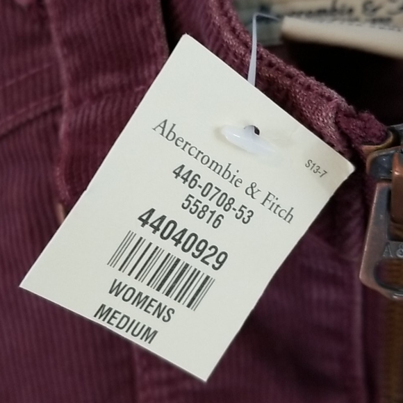 ABERCROMBIE & FITCH Cord Moto Jacket Wine - Picture 7 of 7